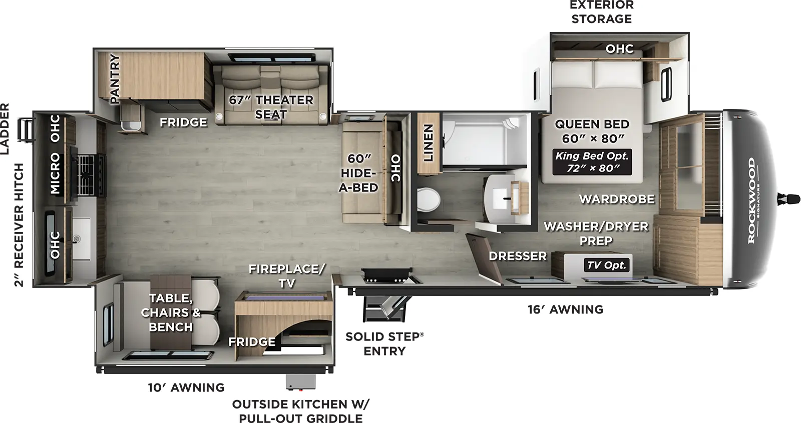 2026 Rockwood Signature Travel Trailers 8332SB Floorplan - Forest